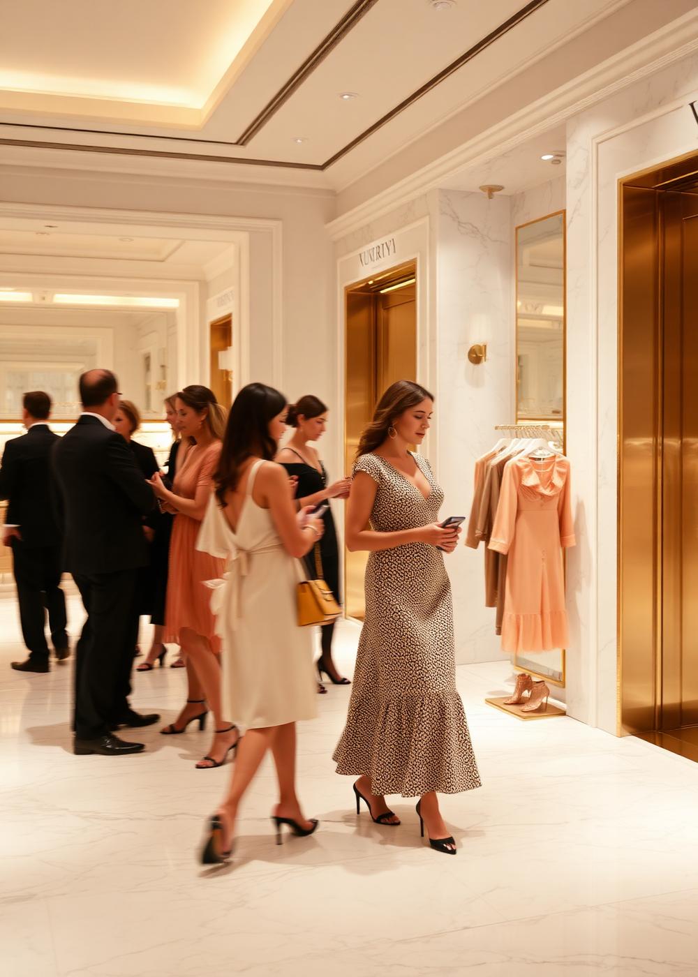 Guests browsing a boutique pop-up exhibition at Ivory Aven